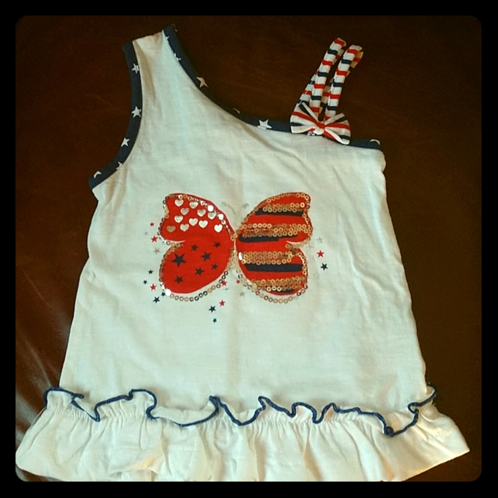 Free Style 🇺🇸 American flag butterfly tank top🎇